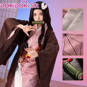 【Ready For Ship】【Size XS-XL】DokiDoki-SR Anime Cosplay Costume Women Pink Kimono Black Coat Halloween