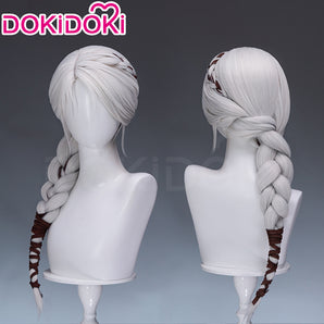 DokiDoki Game Cosplay Wig  White Long Hair Female