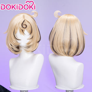 DokiDoki Game Zenless Zone Zero Cosplay Yidhari Wig Short Straight Yellow Hair Black Highlight ZZZ