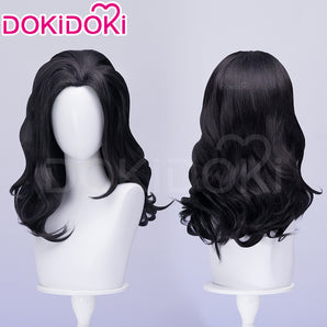 DokiDoki Game Women Cosplay Wig Long Curly Black Hair