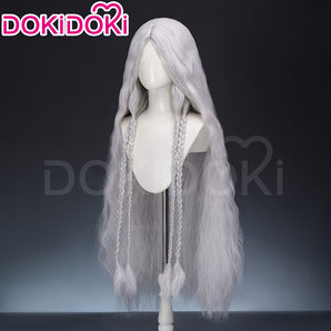【100 CM】DokiDoki Game Elden Ring Cosplay Revenant Wig Long Curly Silver Hair
