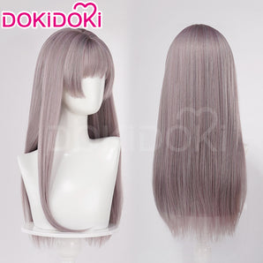 【Ready For Ship】DokiDoki Game Love And Deepspace Cosplay Main Character Wig / Earrings Long Straight Pink/ Dark Green/ Black Hair MC