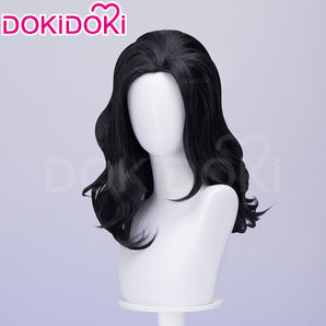 DokiDoki Game Women Cosplay Wig Long Curly Black Hair