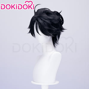 DokiDoki Game Identity V Copslay Luca Balsa Wig Short Curly Black Hair Prisoner E-Sports idv