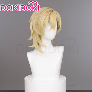【Ready For Ship】DokiDoki Game Honkai: Star Rail Cosplay Aventurine Wig / Ear Clip / Hat / Bracelet Short Straight Yellow Hair Shajin/ Tattoo Stickers / Glasses Sunglasses / Poker Prop