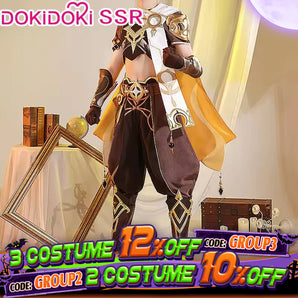 【Partially Ready For Ship】DokiDoki-SSR Game Genshin Impact Cosplay Male Traveler Sora Costume Kong Aether Costume / Shoes