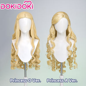 DokiDoki Movie Cosplay Princess Wig Long Curly Blonde Hair Swan Lake