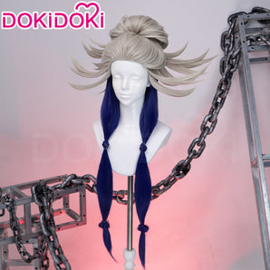 DokiDoki Anime GACHIAKUTA Cosplay Tamsy Caines Wig Long Blond Navy Blue Hair